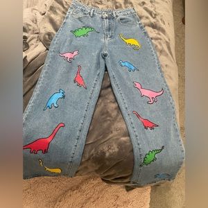 Dino print jeans